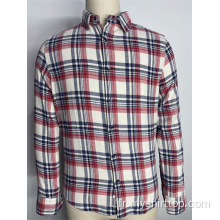 Chemise à flanelle à carreaux rétro pour hommes